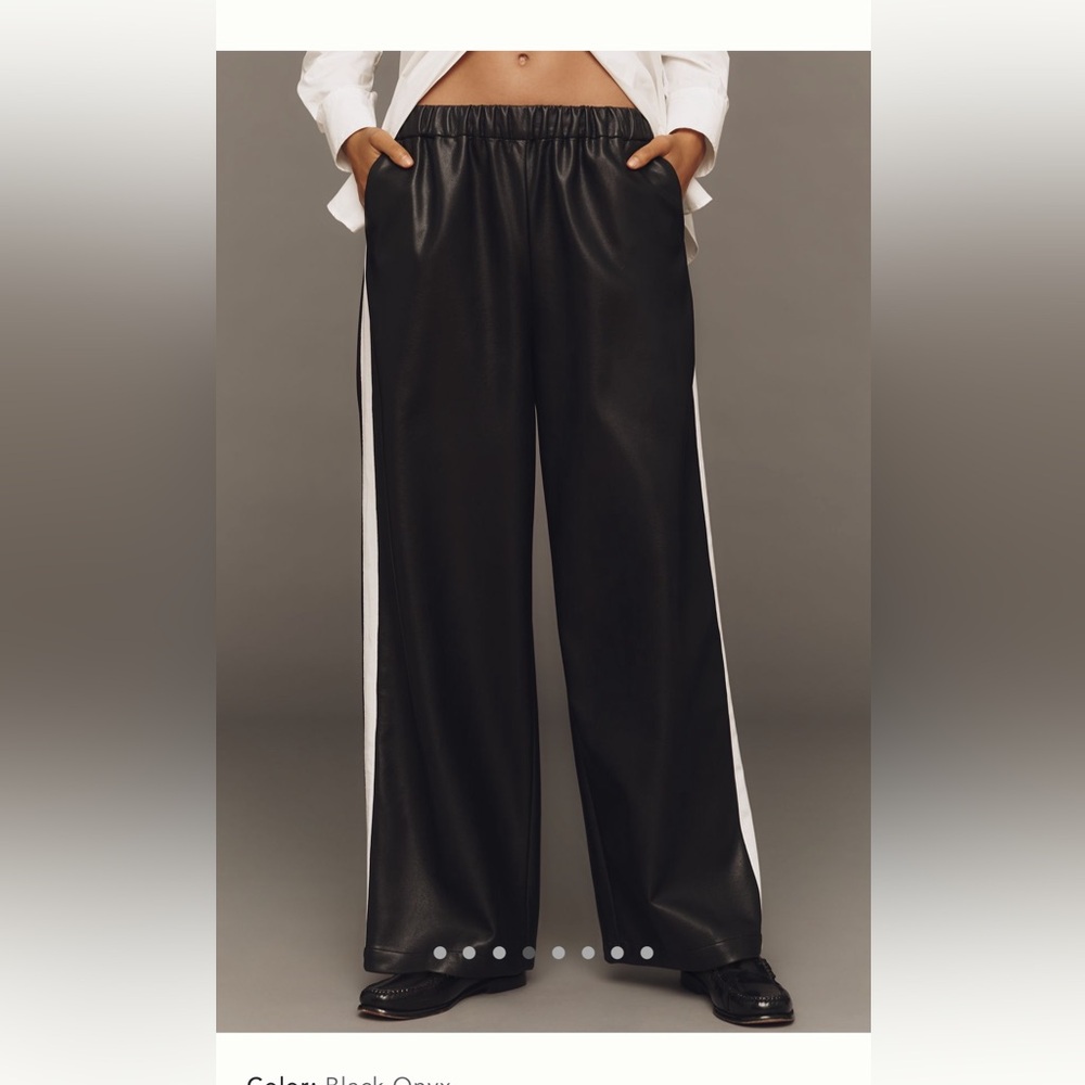 Women's Black Pants with White Stripes (Anthropologie